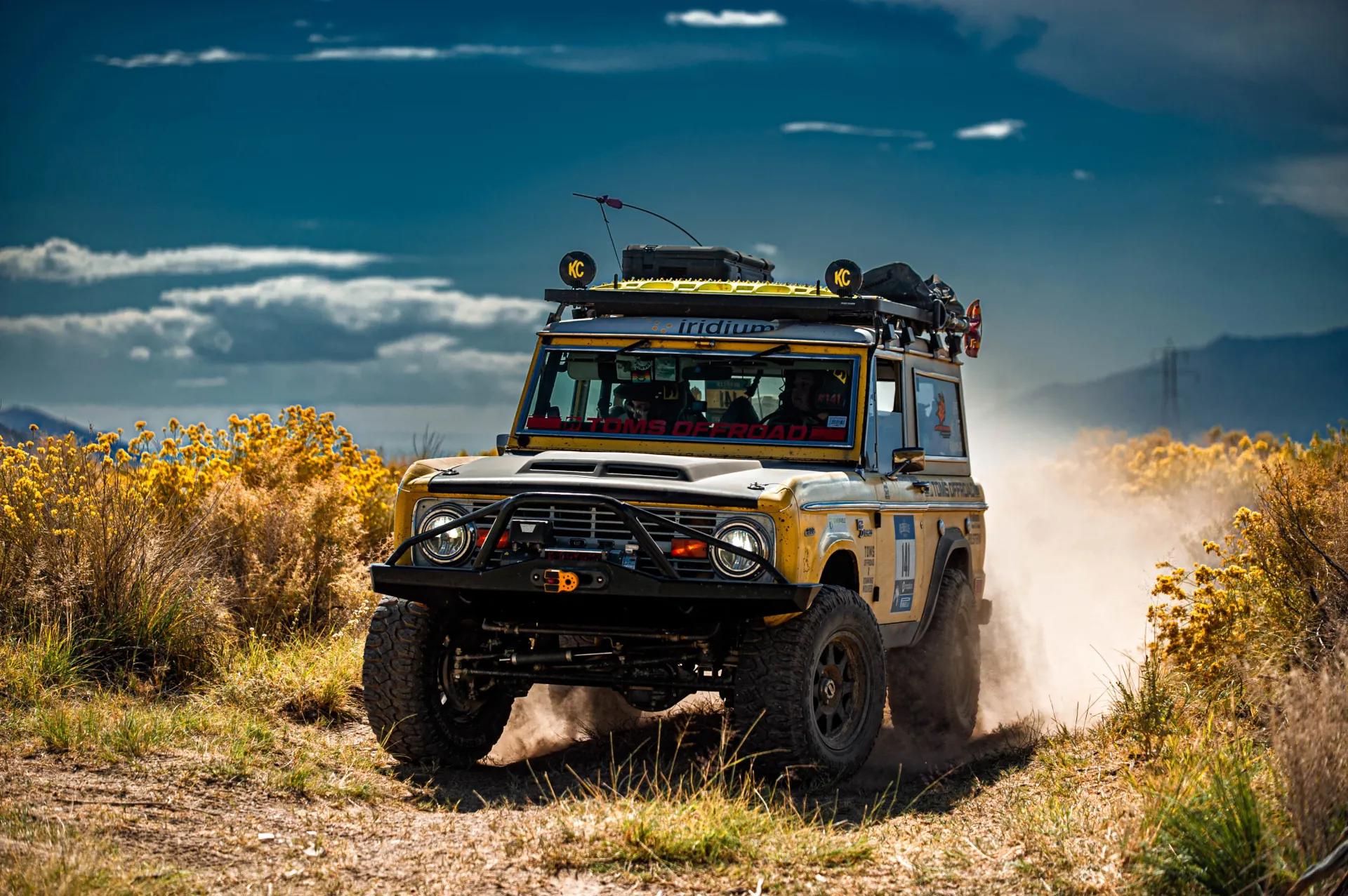 TOMS OFFROAD x Roaming Wolves 1969 Ford Bronco during the 2022 Rebelle Rally.